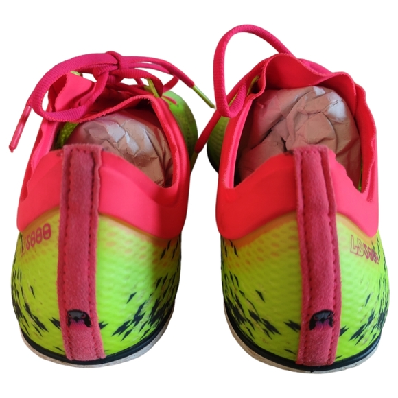 New Balance LD5000v4 Long Distance Women's Running Spikes Neon Yellow Pink Sz 10 - Picture 12 of 16